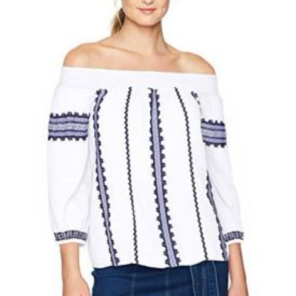 Lucky Brand Ivory Smocked Blouse